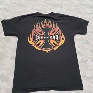 Vintage Choppers Shirt Mens Small Black West Coast Choppers Flame Y2k Motorcycle